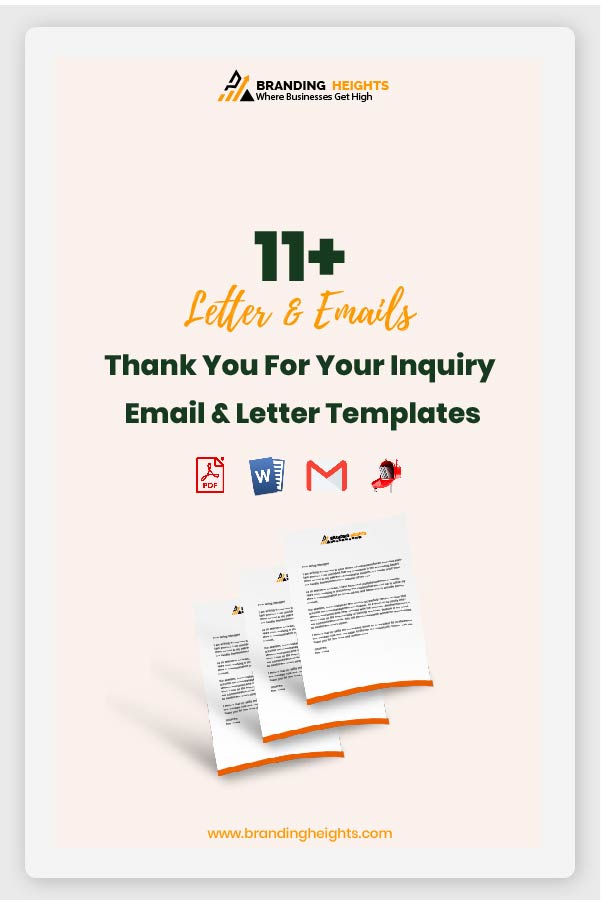 Thank you for your inquiry email template