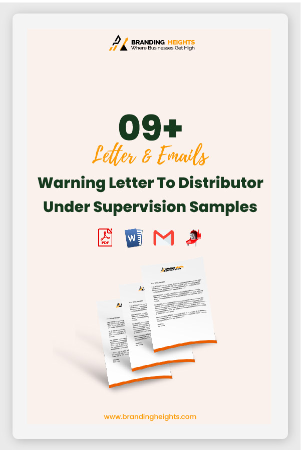 Warning Letter To Distributor Under Supervision
