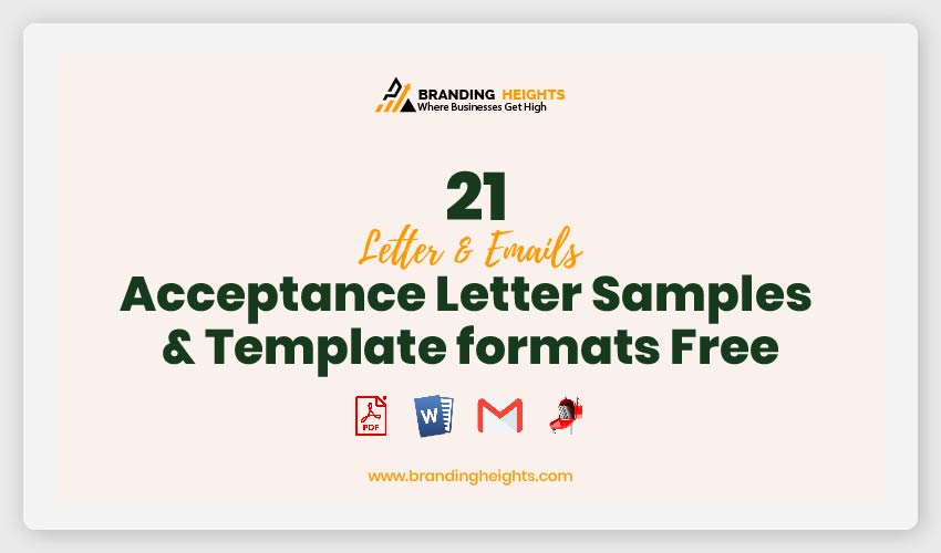 Acceptance Letter Samples & Template formats Free