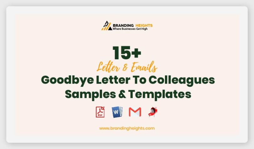 Goodbye Letter To Colleagues Samples & Templates