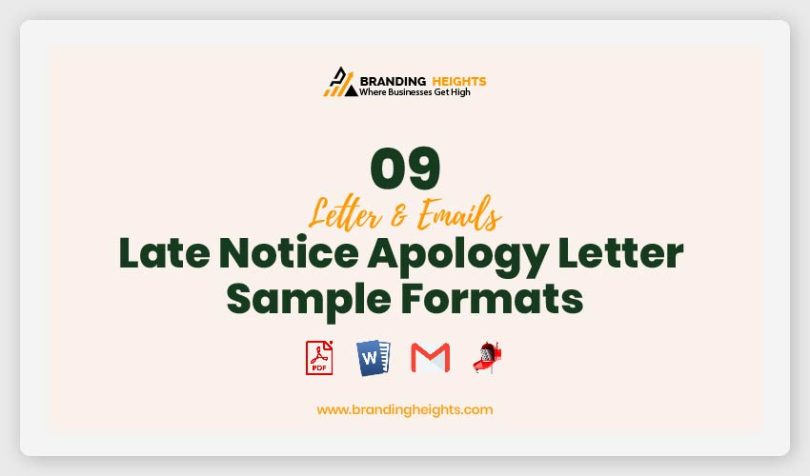 Late Notice Apology Letter Sample Formats