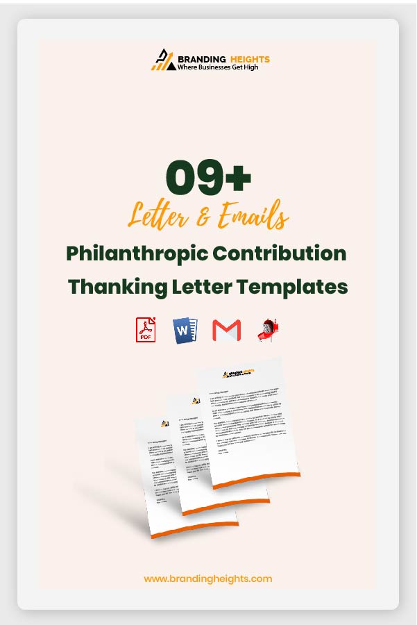 Philanthropic Contribution Thanking Letter Samples