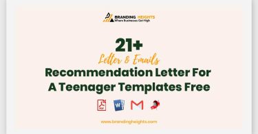 Recommendation Letter For A Teenager Templates Free