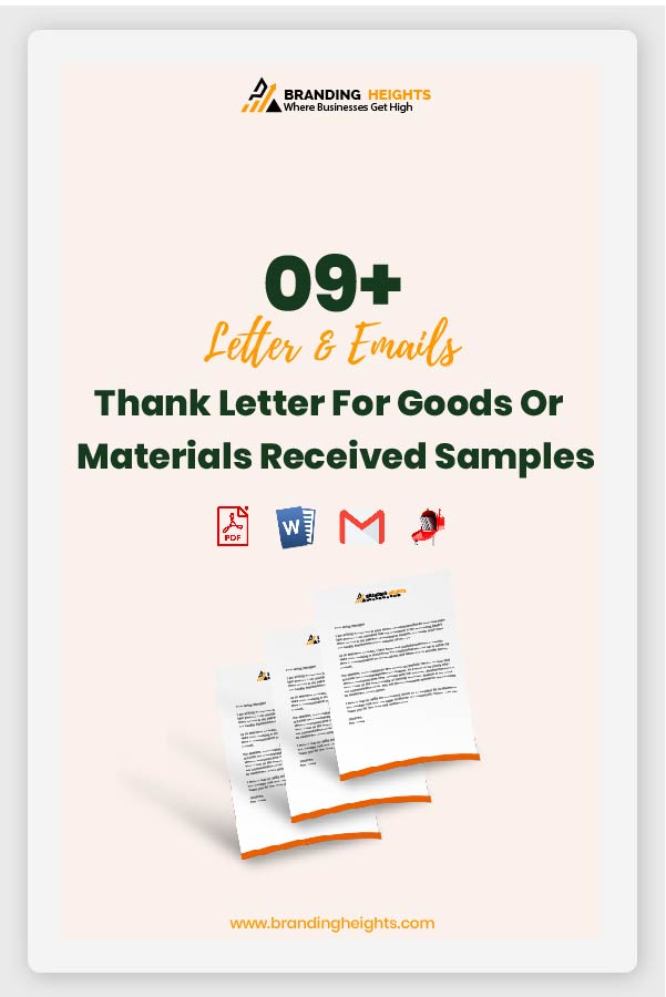Thank Letter For Materials Received