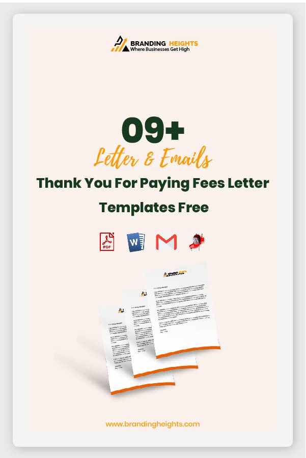 Thank You For Paying Fees Letter Samples