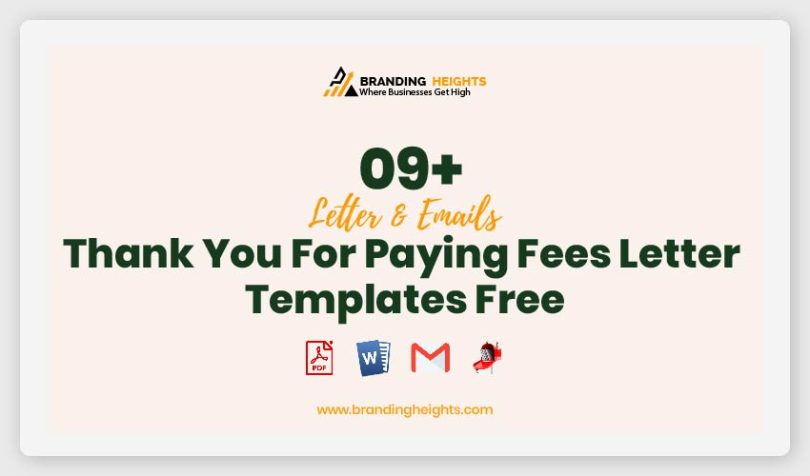 Thank You For Paying Fees Letter Templates Free
