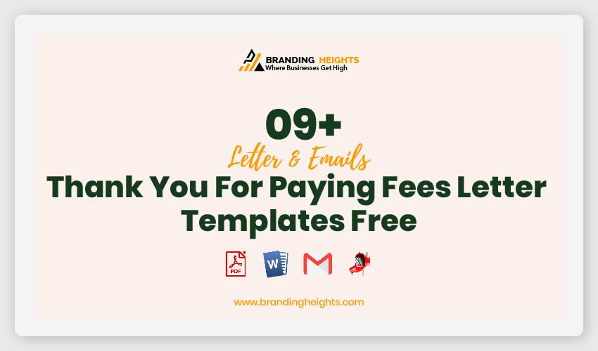 Thank You For Paying Fees Letter Templates Free