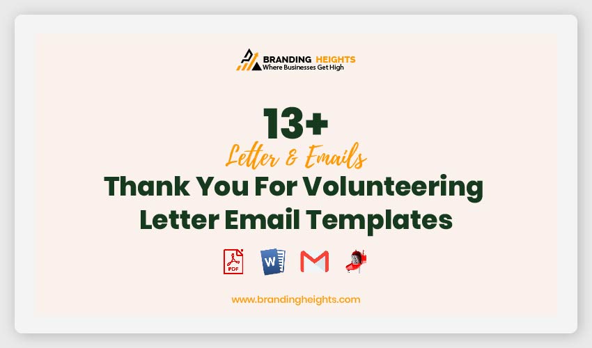 Thank You For Volunteering Letter