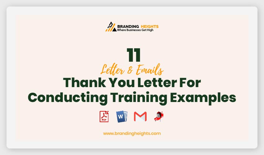 Thank You Letter For Conducting Training