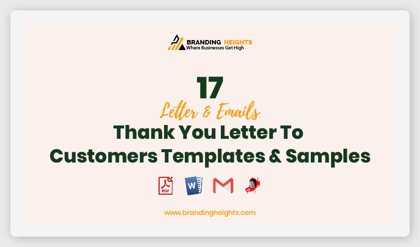 17 Thank You Letter To Customers Templates Samples