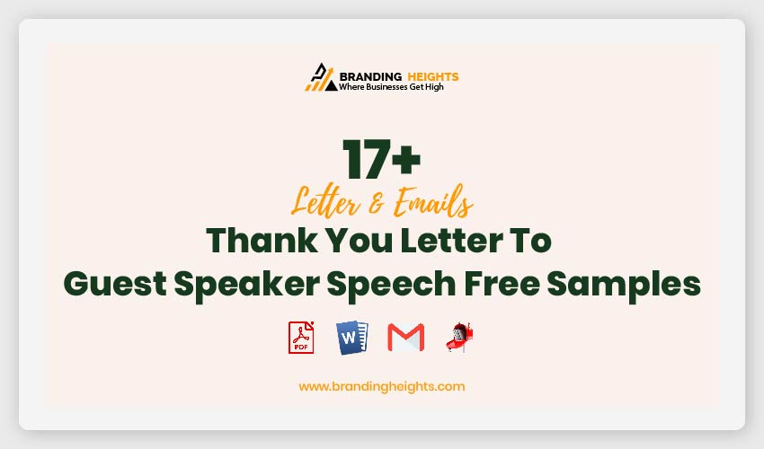 Thank You Letter To Guest Speaker Speech Free Samples