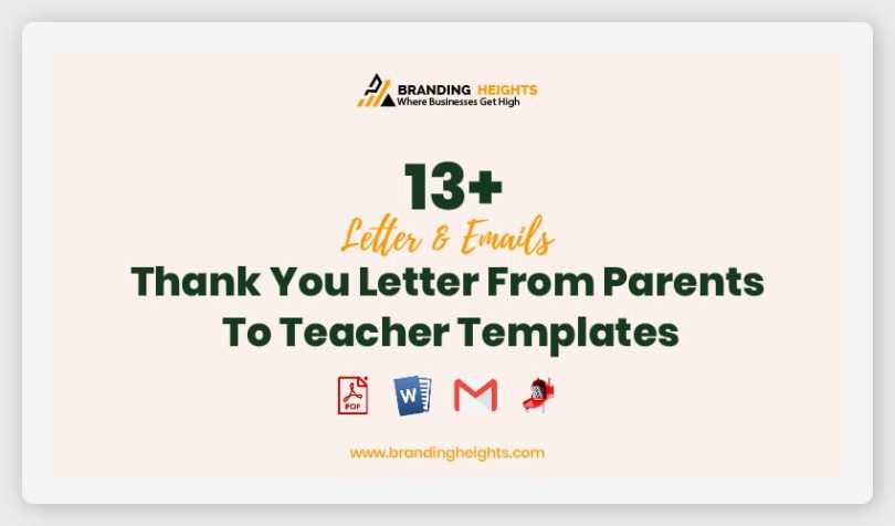 Thank You Letter To Parents