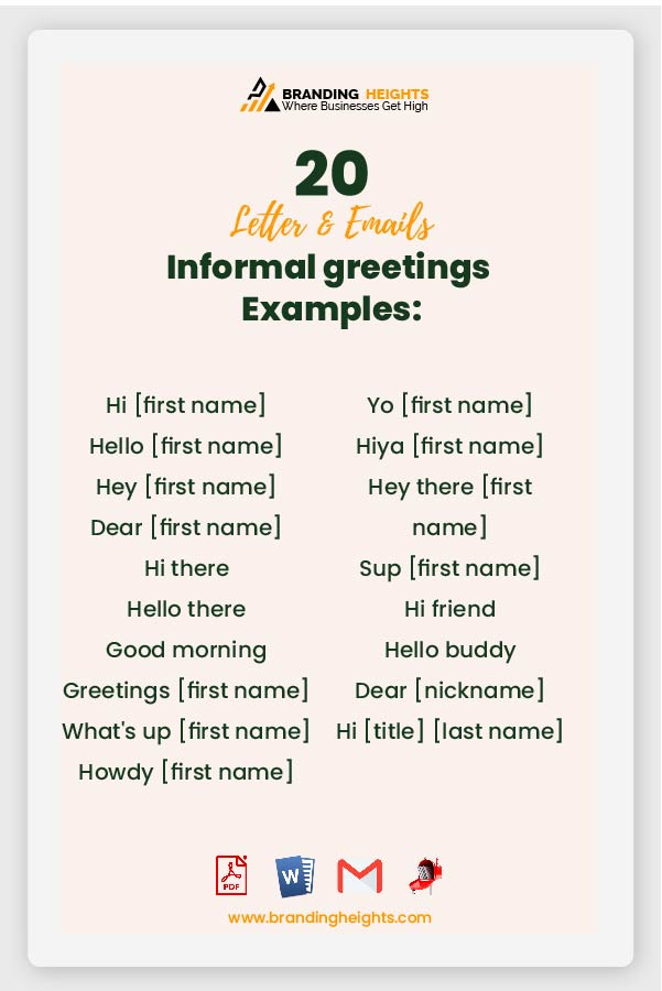 How to Greet Like a Pro 20 Informal Greetings Examples