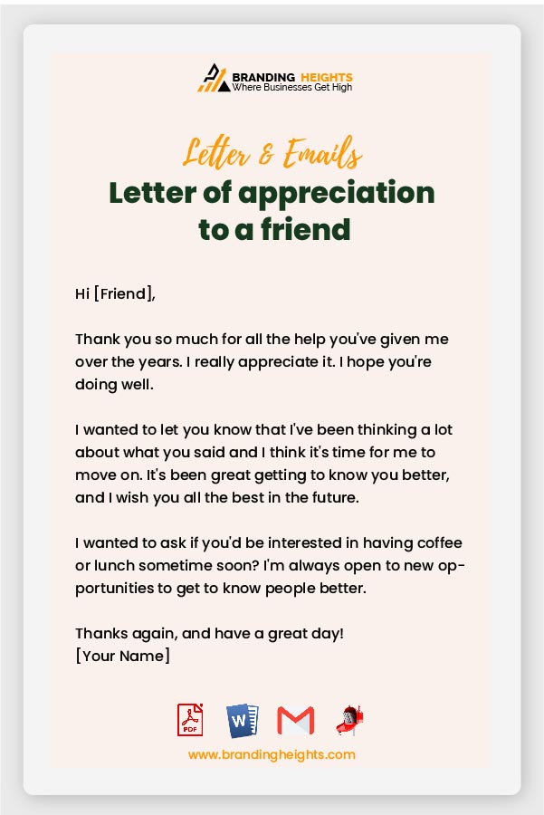 Emotional Thank You Letter To Friend Templates